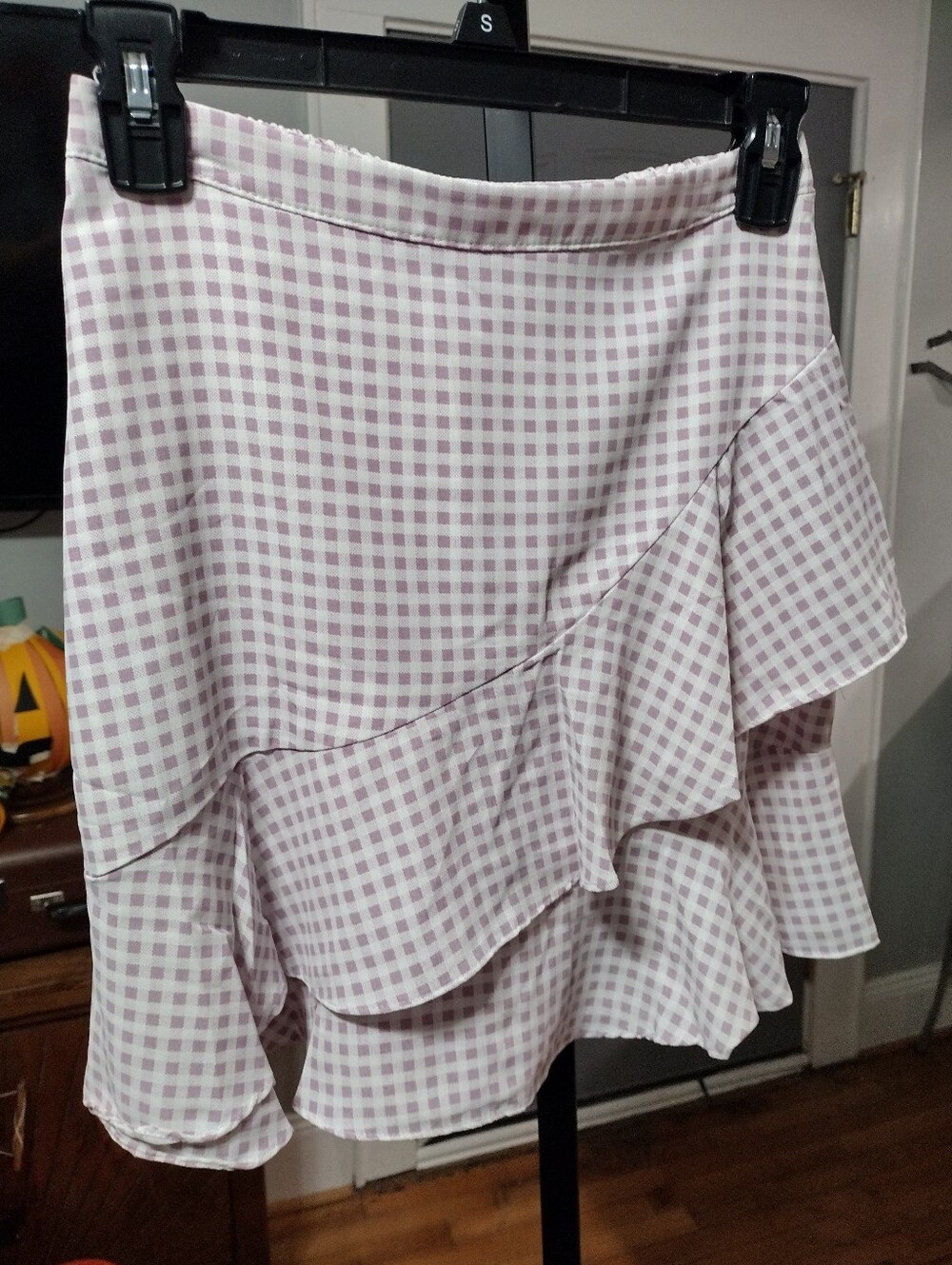 Altar'd State Faux Wrap Gingham Skirt